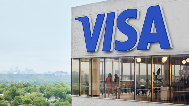 Exterior of Visa building in Atlanta