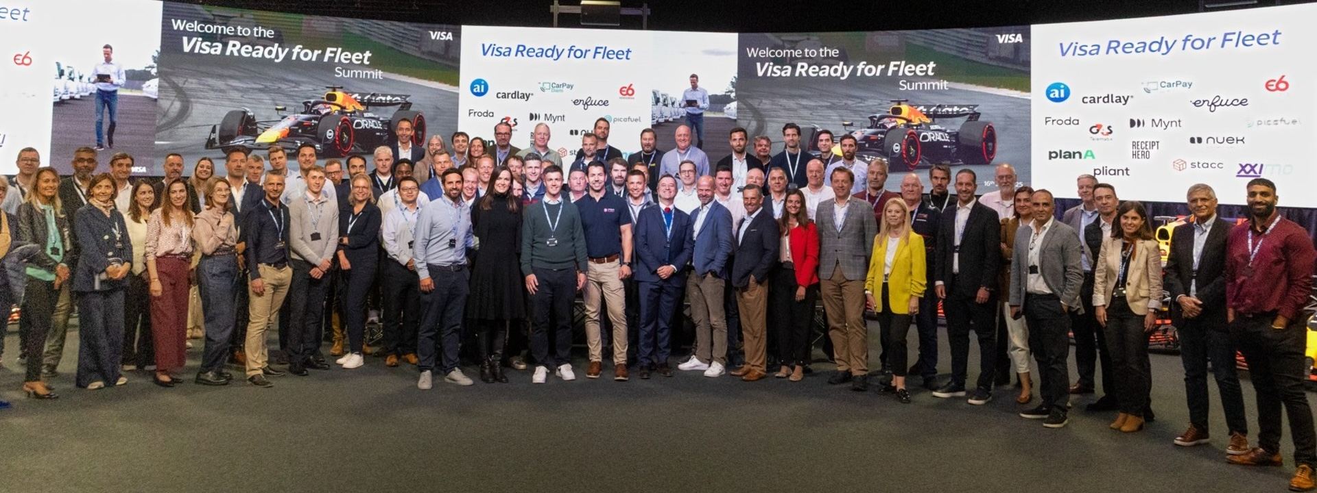 Attendees at the Visa Ready for Fleet Summit, including Lucy Demery and Richard Campion 