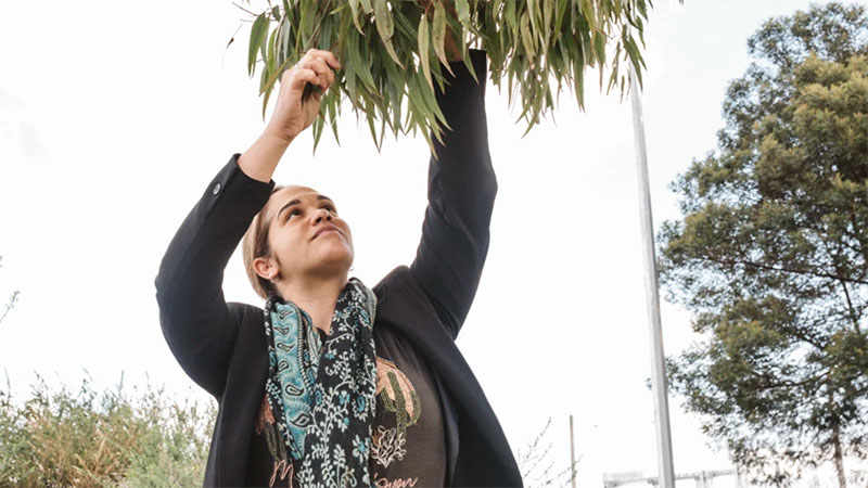 Niyoka Bundle of Pawa Catering reaching into a tree
